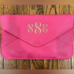 Pink Monogrammed sSe Clutch